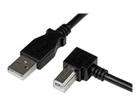 StarTech.com 2m USB 2.0 A to Right Angle B Cable Cord - 2 m USB Printer Cable - Right Angle USB B Cable - 1x USB A (M), 1x USB B (M) (USBAB2MR) - USB-kabel - USB typ B (hane) till USB (hane) - USB 2.0 - 2 m - 90° kontakt - svart USBAB2MR