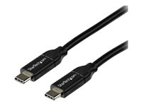 StarTech.com USB-C till USB-C-kabel med 5A PD - M/M - 2 m - USB 2.0 - USB-IF-certifierad - USB-kabel - 24 pin USB-C (hane) rak till 24 pin USB-C (hane) rak - Thunderbolt 3 / USB 2.0 / USB 3.0 / USB 3.1 - 5 A - 2 m - svart USB2C5C2M