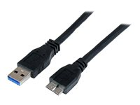 StarTech.com 1m 3 ft Certified SuperSpeed USB 3.0 A to Micro B Cable Cord - USB 3 Micro B Cable - 1x USB A (M), 1x USB Micro B (M) - Black (USB3CAUB1M) - USB-kabel - Micro-USB typ B (hane) till USB typ A (hane) - USB 3.0 - 1 m - svart - för P/N: DKT30CVAGPD, HB30A4AIB, HB30AM4AB, HB31C2A2CME, HB31C3A1CME, ST7C51224, ST7C51224EU USB3CAUB1M