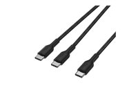 Belkin BoostCharge Pro - USB-kabel - USB-C (hane) till USB-C (hane) - USB 2.0 - 1.5 m - USB Power Delivery (140W), flätad kabel - svart CAC004HQ1.5MBK