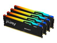 Kingston FURY Beast - DDR5 - sats - 128 GB: 4 x 32 GB - DIMM 288-pin - 5200 MT/s / PC5-41600 - CL40 - 1.25 V - on-die ECC KF552C40BBAK4-128