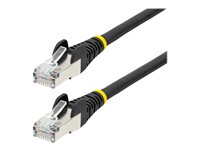 StarTech.com 2m CAT6a Ethernet Cable - Black - Low Smoke Zero Halogen (LSZH) - 10GbE 500MHz 100W PoE++ Snagless RJ-45 w/Strain Reliefs S/FTP Network Patch Cord - Patch-kabel - RJ-45 (hane) till RJ-45 (hane) - 2 m - S/FTP - CAT 6a - IEEE 802.3bt - hakfri, tvinnad, formpressad, halogenfri - svart NLBK-2M-CAT6A-PATCH
