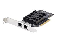 StarTech.com - Nätverksadapter - PCIe 3.0 x8 låg profil - Gigabit Ethernet/10 Gb Ethernet x 2 - svart - TAA-kompatibel PR210B-NETWORK-CARD