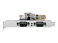 StarTech.com 2-Port PCI Express Serial Card, Dual Port PCIe to RS232 (DB9) Serial Interface Card, 16C1050 UART, Standard or Low Profile Brackets, COM Retention, For Windows & Linux - PCIe to Dual DB9 Card (21050-PC-SERIAL-LP) - Seriell adapter - PCIe 2.0 låg profil - RS-232 x 2 - gul 21050-PC-SERIAL-LP