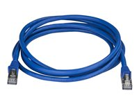 StarTech.com Cat6a Ethernet-kabel - skärmad (STP) - 2 m, blå - Patch-kabel - RJ-45 (hane) till RJ-45 (hane) - 2 m - STP - CAT 6a - formpressad, hakfri - blå 6ASPAT2MBL
