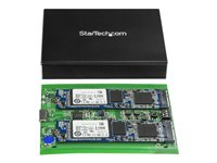 StarTech.com Hårddiskkabinett med dubbla fack för M.2 SATA SSD-enheter - USB 3.1 (10 Gbps) - RAID - Flashlagringsarray - 2 fack - USB 3.1 (extern) - för P/N: TBLT3MM1MA, TBLT3MM2M, TBLT3MM2MA SM22BU31C3R