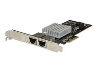 StarTech.com PCIe 10GBase-T / NBASE-T Ethernet nätverkskort med 2 portar - med Intel X550-chip - Nätverksadapter - PCIe 3.0 x4 låg profil - 10Gb Ethernet x 2 - svart ST10GPEXNDPI