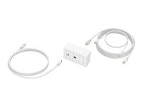 VISION TechConnect - Platta för plan montering - 3m - väggmontering - vit - 2-gang - 2 portar TC3-PK3M