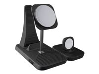 ZENS 4-in-1 - Trådlöst laddställ - Modulär, med iPad-laddningsställ + växelströmsadapter - 30 Watt - på kabel: USB-C - svart - för Apple AirPods with MagSafe Charging Case; AirPods Pro; iPhone 12, 13, 14 ZEAPM03/00