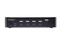 StarTech.com 4-Port DisplayPort 1.4 KVM Switch, 8K 60Hz / 4K 144Hz, 2x USB 3.0 Ports, 4x USB 2.0 Ports, Hotkey Switching, TAA Compliant (D86A2-4-PORT-8K-KVM) - Omkopplare för tangentbord/video/mus/ljud/USB - 4 x KVM/ljud/USB - 1 lokal användare - skrivbordsmodell - TAA-kompatibel D86A2-4-PORT-8K-KVM