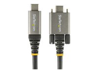StarTech.com 50 cm sidoskruvlåsande USB C-kabel 10 Gbit/s - USB 3.1/3.2 Gen 2 Type-C kabel - 100W (5A) Power Delivery-laddning, DP alt-läge - Dubbel skruvlåsning - USB-C-kabel ladda/synkronisera - USB-kabel - 24 pin USB-C (hane) rakt/lockande till 24 pin USB-C (hane) rak - USB 3.2 Gen 2 / DisplayPort 1.4 /Thunderbolt 3 - 50 cm - stöd för 4K - svart, grå USB31CCSLKV50CM