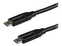 StarTech.com USB C To USB C Cable - 10 ft / 3m - USB-IF Certified - 5A PD - USB 2.0 - USB Type C Charging Cable - USB C Fast Charge Cable (USB2C5C3M) - USB-kabel - 24 pin USB-C (hane) till 24 pin USB-C (hane) - Thunderbolt 3 / USB 2.0 - 5 A - 3 m - svart USB2C5C3M
