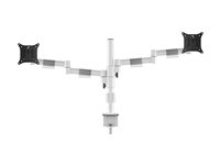 Multibrackets M Officeline - Monteringssats (bordsfäste, dubbel VESA arm-montering) - för 2 LCD-bildskärmar - stål - vit - skärmstorlek: 15"-30" - disk-monteringsbar 7350022736627