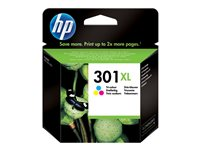 HP 301XL - 6 ml - Lång livslängd - färg (cyan, magenta, gul) - original - bläckpatron - för HP DeskJet 1000, 1010, 1050 AiO, 1050A AiO, 1510 AiO, 2000, 2050 AiO, 2050A AiO, 2510 AiO, 2540 AiO, 3000, 3050 AiO, 3050A eAiO, 3510 eAiO series, HP ENVY 4500 eAiO, 5530 eAiO series, HP OfficeJet 2620 AiO, 4630 eAiO series CH564EE#UUS