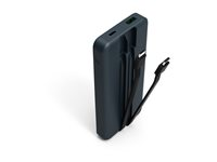 PORT Connect - Strömförsörjningsbank - with built-in USB-C cables - 10000 mAh - 37 Wh - 20 Watt - 3 A - QC, PD - 4 utdatakontakter (3 x USB-C, USB) - på kabel: USB-C 907006