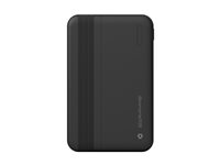 dbramante1928 re-charge - Strömförsörjningsbank - 5000 mAh - 20 Watt - Apple 2.4A, BC 1.2, PD 2.0, PD 3.0, QC 2.0, QC 3.0 - 2 utdatakontakter (24 pin USB-C, USB typ A) - på kabel: USB-C - svart CP05ACBL7151