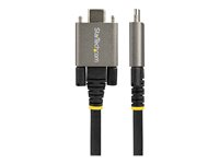StarTech.com 1 m sidoskruvlåsande USB C-kabel 10 Gbps - USB-IF-certifierad USB-C-kabel - USB 3.1/3.2 Gen 2 Type-C kabel - 100 W (5 A) Power Delivery-laddning, DP alt-läge - Dubbel skruvlåsning - USB-C-kabel ladda/synkronisera - USB-kabel - 24 pin USB-C (hane) rakt/lockande till 24 pin USB-C (hane) rak - USB 3.2 Gen 2 / DisplayPort 1.4 /Thunderbolt 3 - 1 m - stöd för 4K - svart, grå USB31CCSLKV1M