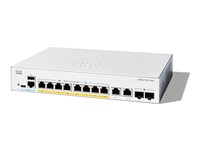 Cisco Catalyst 1300-8FP-2G - Switch - L3 - Administrerad - 8 x 10/100/1000 (PoE+) + 2 x combo Gigabit SFP/RJ-45 - rackmonterbar - PoE+ (120 W) - återanvänd C1300-8FP-2G-RF