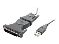 StarTech.com USB till RS232 DB9/DB25 seriell kabeladapter – M/M - Seriell adapter - USB 2.0 - grå ICUSB232DB25