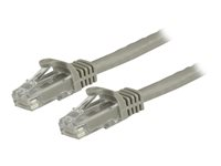 StarTech.com 15m CAT6 Ethernet Cable, 10 Gigabit Snagless RJ45 650MHz 100W PoE Patch Cord, CAT 6 10GbE UTP Network Cable w/Strain Relief, Grey, Fluke Tested/Wiring is UL Certified/TIA - Category 6 - 24AWG (N6PATC15MGR) - Patch-kabel - RJ-45 (hane) till RJ-45 (hane) - 15 m - UTP - CAT 6 - formpressad, hakfri - grå N6PATC15MGR