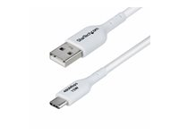 StarTech.com 3m (9.8ft) White USB-A to USB-C Charging Cable/Cord, M/M - USB-kabel - USB (hane) till USB-C (hane) - USB 2.0 - 3 A - 3 m - halogenfri, passiv, ladda och synka, USB Fast Charge (15W) - vit USB2AC3MNCWHE