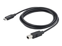 StarTech.com 2m 6ft USB C to USB B Cable - USB 2.0 - USB Type C Printer Cable M/M - USB 2.0 Type-C to Type-B Cable (USB2CB2M) - USB-kabel - 24 pin USB-C (hane) till USB typ B (hane) - Thunderbolt 3 / USB 2.0 - 2 m - svart USB2CB2M