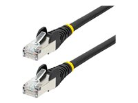 StarTech.com 10m CAT6a Ethernet Cable - Black - Low Smoke Zero Halogen (LSZH) - 10GbE 500MHz 100W PoE++ Snagless RJ-45 w/Strain Reliefs S/FTP Network Patch Cord - Patch-kabel - RJ-45 (hane) till RJ-45 (hane) - 10 m - S/FTP - CAT 6a - IEEE 802.3bt - hakfri, tvinnad, formpressad, halogenfri - svart NLBK-10M-CAT6A-PATCH