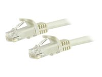 StarTech.com 15m CAT6 Ethernet Cable, 10 Gigabit Snagless RJ45 650MHz 100W PoE Patch Cord, CAT 6 10GbE UTP Network Cable w/Strain Relief, White, Fluke Tested/Wiring is UL Certified/TIA - Category 6 - 24AWG (N6PATC15MWH) - Patch-kabel - RJ-45 (hane) till RJ-45 (hane) - 15 m - UTP - CAT 6 - formpressad, hakfri - vit N6PATC15MWH