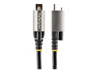 StarTech.com 50 cm toppskruvlåsande USB C-kabel 10 Gbit/s - USB 3.1/3.2 Gen 2 Type-C kabel - 100W (5A) Power Delivery-laddning, DP alt-läge - Enkel skruvlåsning - USB-C-kabel ladda/synkronisera - USB-kabel - 24 pin USB-C (hane) rakt/lockande till 24 pin USB-C (hane) rak - USB 3.2 Gen 2 / DisplayPort 1.4 /Thunderbolt 3 - 50 cm - stöd för 8K - svart, grå USB31CCTLKV50CM