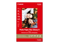 Canon Photo Paper Plus Glossy II PP-201 - Blank - A4 (210 x 297 mm) - 275 g/m² - 20 ark fotopapper - för PIXMA iP100, iP2600, iP2700, iX7000, MG2555, MG8250, MX850, PRO-1, PRO-10, 100, TS7450 2311B019