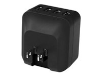 StarTech.com 4-Port Travel USB Wall Charger - 34W/6.8A International Travel Adapter - Portable USB Charging Station (USB4PACBK) - Strömadapter - 34 Watt - 6.8 A - 4 utdatakontakter (USB) - svart - för P/N: USBLT1MW, USBLT1MWS, USBLT2MBR, USBLT2MW, USBLT30CMW, USBLTM1MBK, USBLTM1MWH USB4PACBK