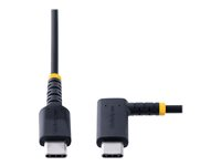 StarTech.com 3ft (1m) USB C Charging Cable Right Angle, 60W PD 3A, Heavy Duty Fast Charge USB-C Cable, USB 2.0 Type-C, Durable and Rugged Aramid Fiber, S20/iPad/Pixel - High Quality USB Charging Cord (R2CCR-1M-USB-CABLE) - USB-kabel - 24 pin USB-C (hane) rak till 24 pin USB-C (hane) högervinklad - USB 2.0 - 3 A - 1 m - svart R2CCR-1M-USB-CABLE