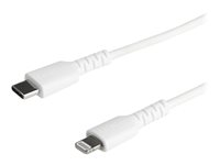 StarTech.com 2m tålig, vitt USB-C till Blixtkabel - Hård, tålig aramifiber USB typ A till Blixtladdare/synkron strömsladd - Apple MFi-certifierad iPad/iPhone 12 - Lightning-kabel - Lightning hane till USB-C hane - 2 m - vit RUSBCLTMM2MW