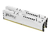 Kingston FURY Beast - DDR5 - sats - 32 GB: 2 x 16 GB - DIMM 288-pin - 6000 MT/s / PC5-48000 - CL30 - 1.4 V - ej buffrad - on-die ECC - vit KF560C30BWEK2-32