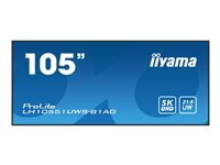 iiyama ProLite LH10551UWS-B1AG - 105" Diagonal klass (104.7" visbar) LED-bakgrundsbelyst LCD-skärm - digital skyltning - 5K UHD (2160p) 5120 x 2160 - svart LH10551UWS-B1AG