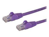 StarTech.com 50cm CAT6 Ethernet Cable, 10 Gigabit Snagless RJ45 650MHz 100W PoE Patch Cord, CAT 6 10GbE UTP Network Cable w/Strain Relief, Purple, Fluke Tested/Wiring is UL Certified/TIA - Category 6 - 24AWG (N6PATC50CMPL) - Nätverkskabel - RJ-45 (hane) till RJ-45 (hane) - 50 cm - UTP - CAT 6 - hakfri, tvinnad - lila N6PATC50CMPL