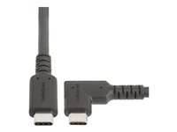 StarTech.com 6ft (2m) Rugged Right Angle USB-C Cable, USB 3.2 Gen 1 (5 Gbps), USB C to C Data Transfer Cable, 4K 60Hz DP Alt Mode, 100W Power Delivery - 90 Degree USB-C Cable (RUSB315CC2MBR) - USB-kabel - 24 pin USB-C (hane) rak till 24 pin USB-C (hane) högervinklad - USB 3.2 Gen 1 - 2 m - robust, 4K60Hz stöd - svart RUSB315CC2MBR