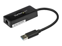 StarTech.com USB 3.0 Ethernet Adapter - USB 3.0 Network Adapter NIC with USB Port - USB to RJ45 - USB Passthrough (USB31000SPTB) - Nätverksadapter - USB 3.0 - Gigabit Ethernet - svart - för P/N: TB33A1C USB31000SPTB