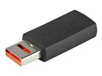 StarTech.com USB-datablockerare för säker laddning - USB-A-adapter (hane till hona) för endast laddning - Ladda utan data/endast strömadapter för telefon/surfplatta - Säker USB-datablockerare - USB-laddningsadapter - USB (endast ström) (hona) till USB (endast ström) (hane) - 5 V - 2.4 A - passiv - svart USBSCHAAMF