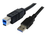 StarTech.com 3 m svart SuperSpeed USB 3.0-kabel A till B – M/M - USB-kabel - USB Type B (hane) till USB typ A (hane) - USB 3.0 - 3 m - formpressad - svart USB3SAB3MBK