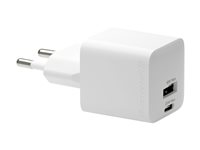 dbramante1928 re-charge - Strömadapter - 25 Watt - 2 utdatakontakter (24 pin USB-C, USB) - vit - Europa CH18EUWH7095