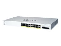 Cisco Business 220 Series CBS220-24P-4X - Switch - smart - 24 x 10/100/1000 (PoE+) + 4 x 10 Gigabit SFP+ (upplänk) - rackmonterbar - PoE+ (195 W) - återanvänd CBS220-24P-4XUK-RF