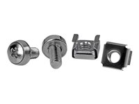 StarTech.com M6 Screws and Cage Nuts - 50 Pack - M6 Mounting Screws and Cage Nuts for Server Rack and Cabinet - Silver (CABSCREWM62B) - Skruvar och muttrar för rack - för P/N: RACK-21U-20-WALL-OA, RACK-24U-20-WALL-OA, RK12OD2, SHELF-2U-20-CENTER-V CABSCREWM6