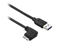 StarTech.com Smal Micro USB 3.0-kabel - vänstervinklad Micro USB - 2 m - USB-kabel - Micro-USB typ B (hane) till USB typ A (hane) - USB 3.0 - 2 m - vänstervinklad kontakt - svart USB3AU2MLS