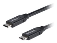 StarTech.com USB-C till USB-C-kabel med 5A PD - M/M - 1 m - USB 2.0 - USB-IF-certifierad - USB-kabel - 24 pin USB-C (hane) till 24 pin USB-C (hane) - Thunderbolt 3 / USB 2.0 - 5 A - 1 m - svart USB2C5C1M