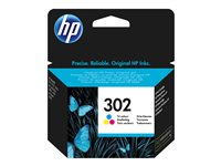 HP 302 - 4 ml - färg (cyan, magenta, gul) - original - bläckpatron - för Deskjet 11XX, 21XX, 36XX; ENVY 45XX; Officejet 38XX, 46XX, 52XX F6U65AE#NE1
