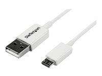 StarTech.com 3.3 ft. (1 m) USB to Micro USB Cable - USB 2.0 A to Micro B - White - Micro USB Cable (USBPAUB1MW) - USB-kabel - mikro-USB typ B (hane) till USB (hane) - USB 2.0 - 1 m - formpressad - vit - för P/N: USBEXTPAA1MW, USBEXTPAA2MW, USBEXTPAA3MW, USBPAUB2MW, USBPAUB50CMW USBPAUB1MW