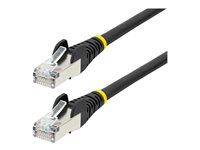 StarTech.com 1.5m CAT6a Ethernet Cable - Black - Low Smoke Zero Halogen (LSZH) - 10GbE 500MHz 100W PoE++ Snagless RJ-45 w/Strain Reliefs S/FTP Network Patch Cord - Patch-kabel - RJ-45 (hane) till RJ-45 (hane) - 1.5 m - S/FTP - CAT 6a - IEEE 802.3bt - hakfri, tvinnad, formpressad, halogenfri - svart NLBK-150-CAT6A-PATCH