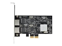 StarTech.com 2-Port 2.5Gbps NBASE-T PCIe Network Card, Intel I225-V, Dual-Port Computer Network Card, Multi-Gigabit NIC, PCI Express Server LAN Card, Desktop Ethernet Interface - Nätverksadapter - PCIe 2.0 x2 låg profil - 10M/100M/1G/2.5 Gigabit Ethernet x 2 - svart PR22GI-NETWORK-CARD
