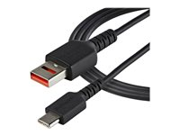 StarTech.com Säker laddningskabel på 1 m - USB-A till USB-C-datablockerarkabel för endast laddning - Laddningskabel utan data för telefon/surfplatta - Datablockerande USB-kabeladapter - USB-kabel - USB (endast ström) (hane) till USB-C (enbart ström) (hane) - 5 V - 2.4 A - 100 cm - passiv, formpressad - svart USBSCHAC1M